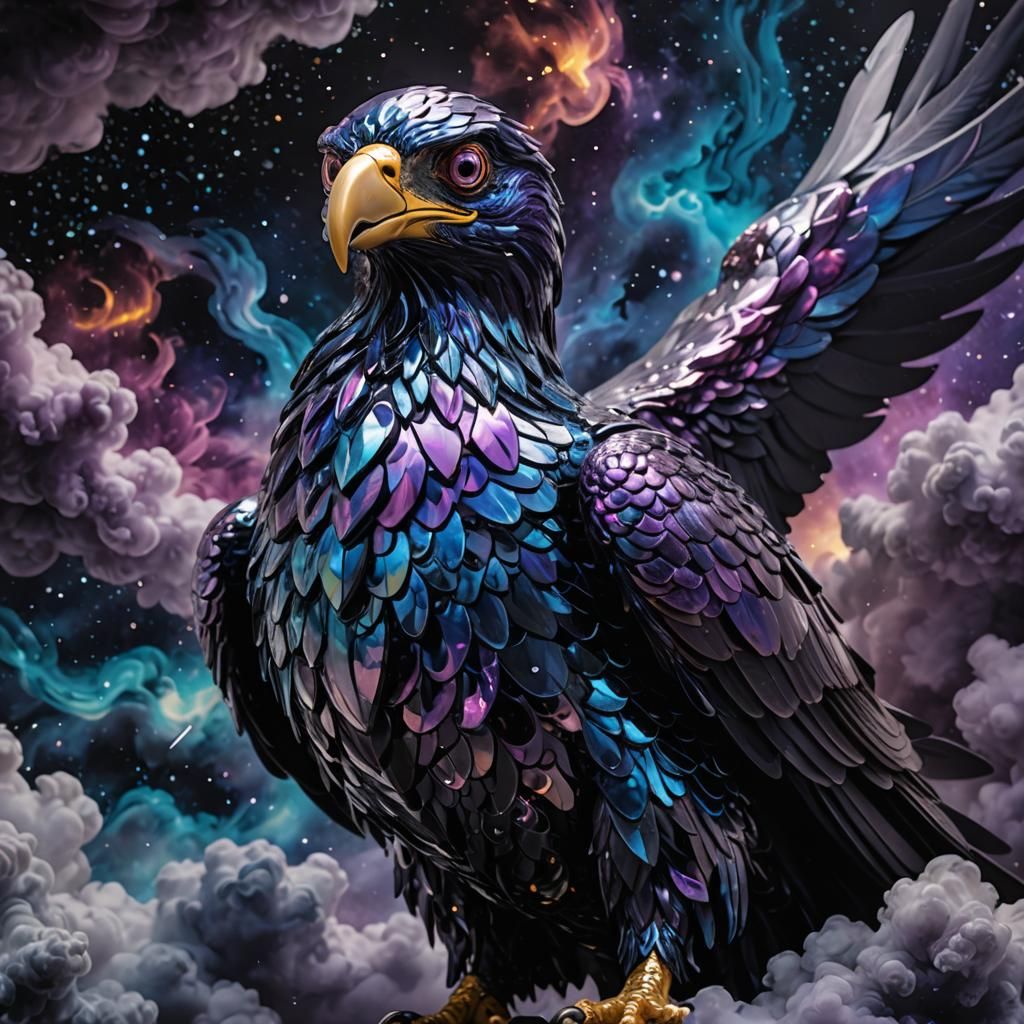 Glass Eagle in Cosmic Astral Illustration