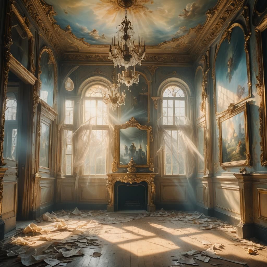 Sunshine in Haunted House Interior: Surrealist Dutch Master