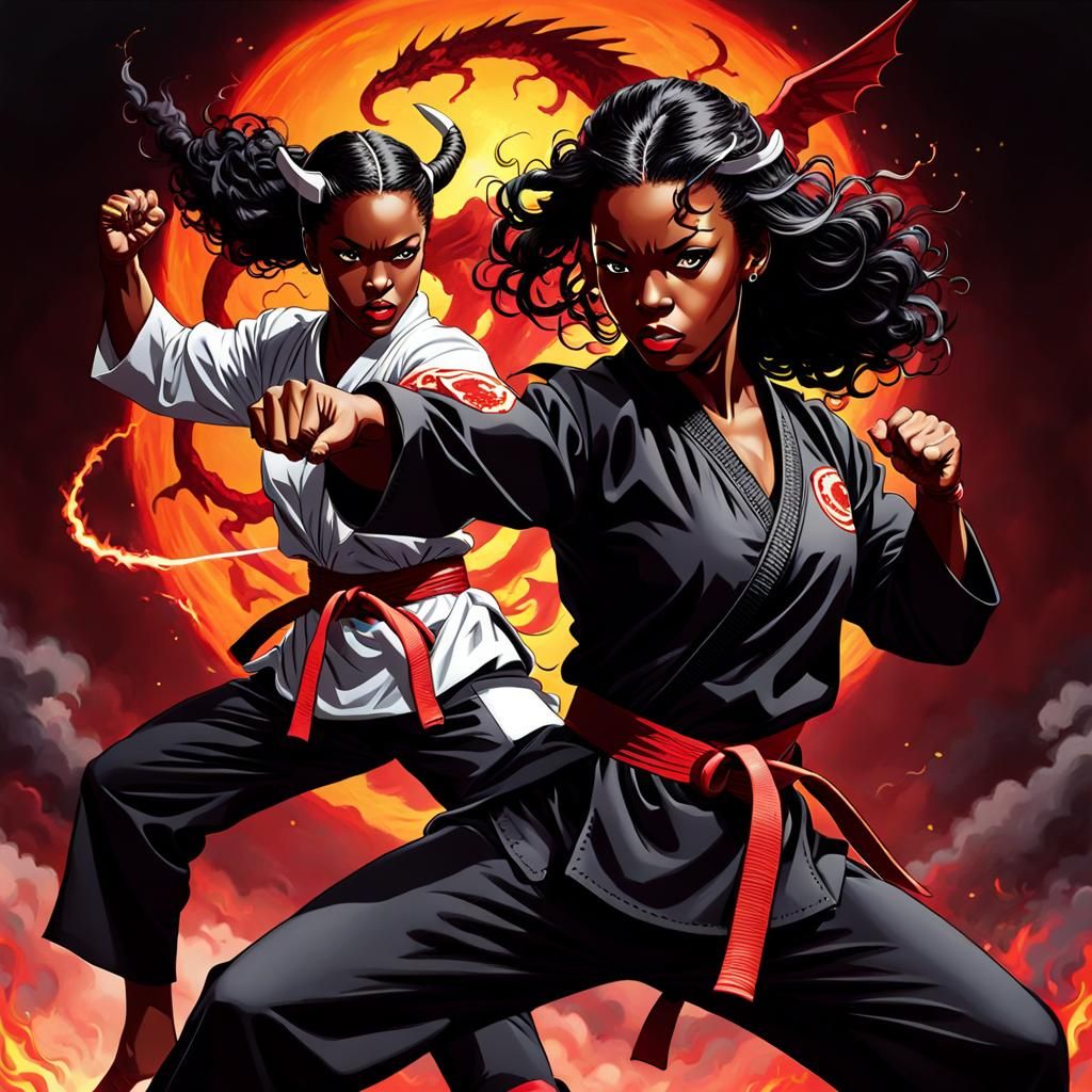 Karate Woman Battles Satan in Dramatic Showdown