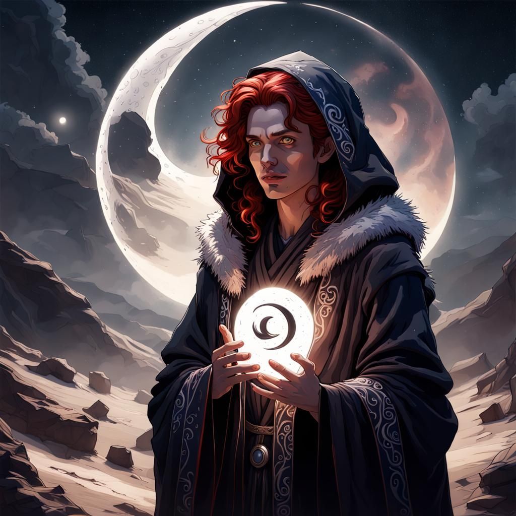 Star Summoner in Galaxy Robe: Digital Art