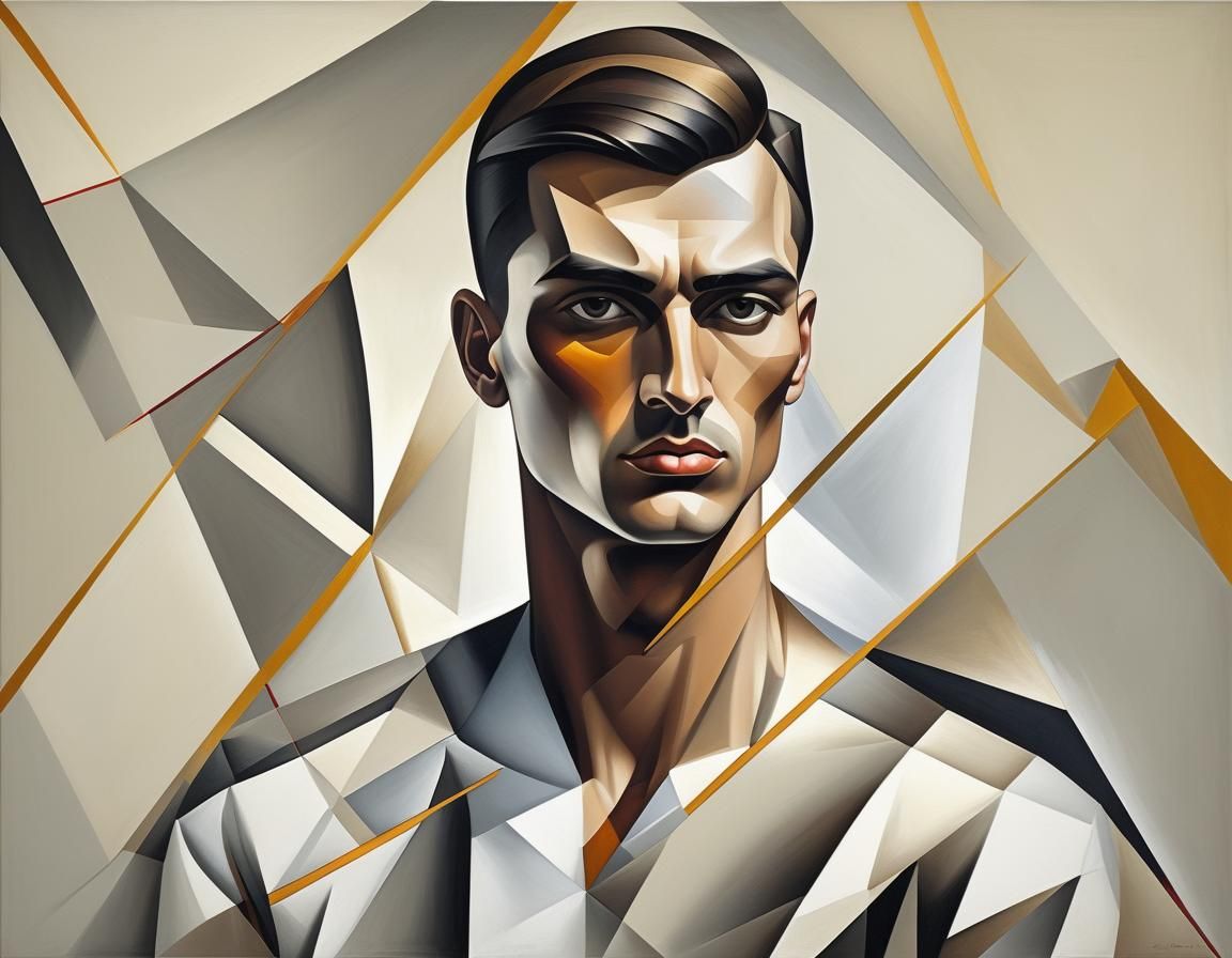 Geometric Portrait in Cubist Style