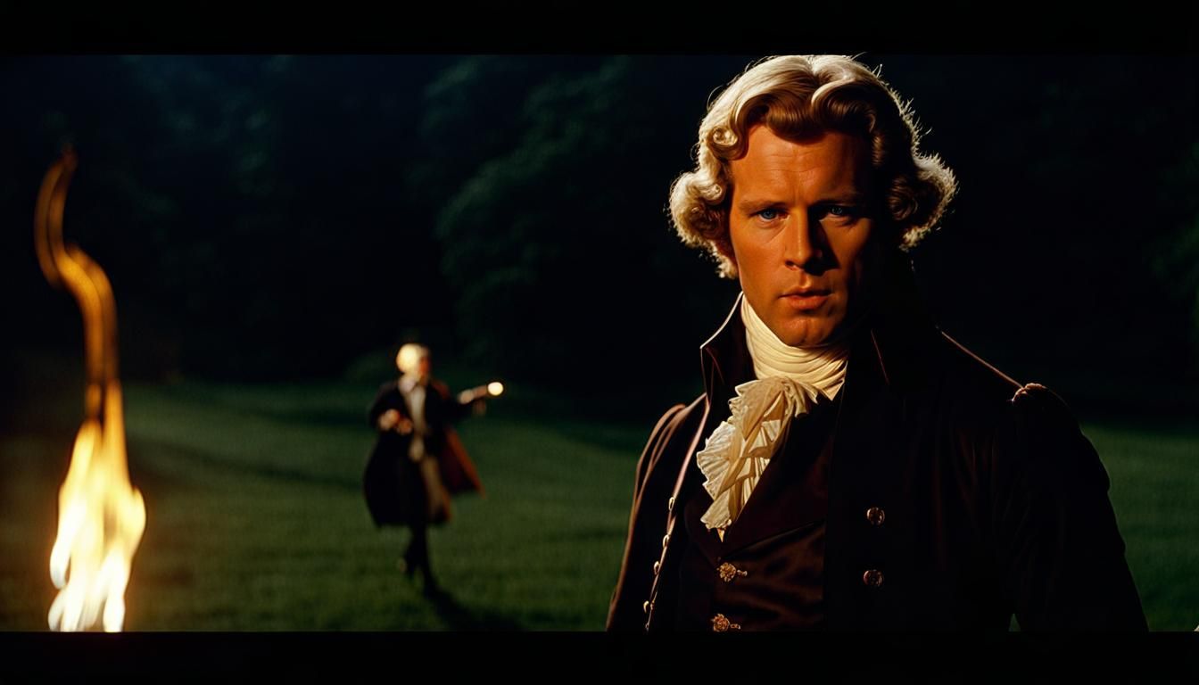 Dramatic Duel Scene in Historical Film Style