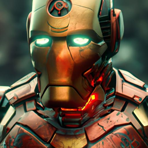 Detailed Matte Painting of Iron Man in Unreal Engine