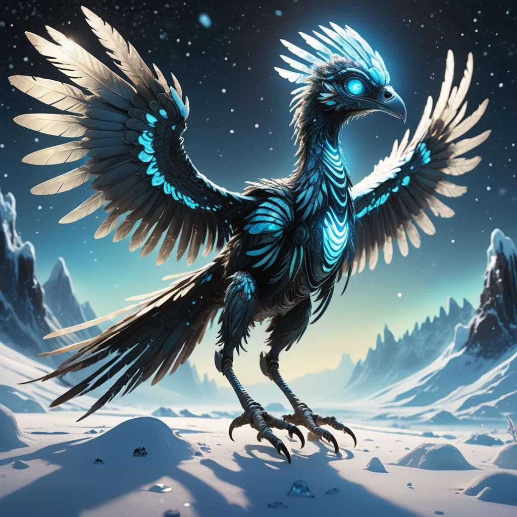 Bioluminescent Alien Creature on Exoplanet in 8K