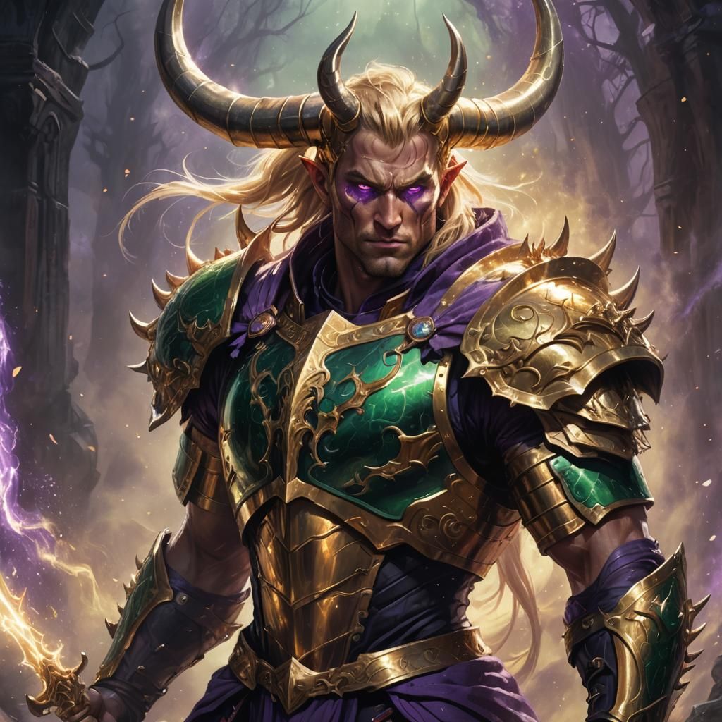 Armored Paladin with Glowing Flail in Dark Fantasy Style