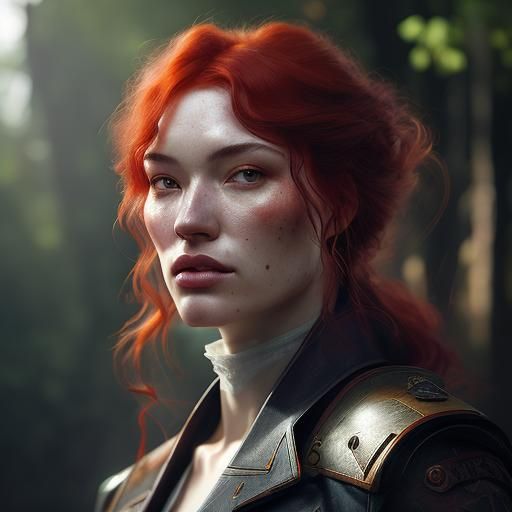 Redhead Portrait in Art Nouveau Style