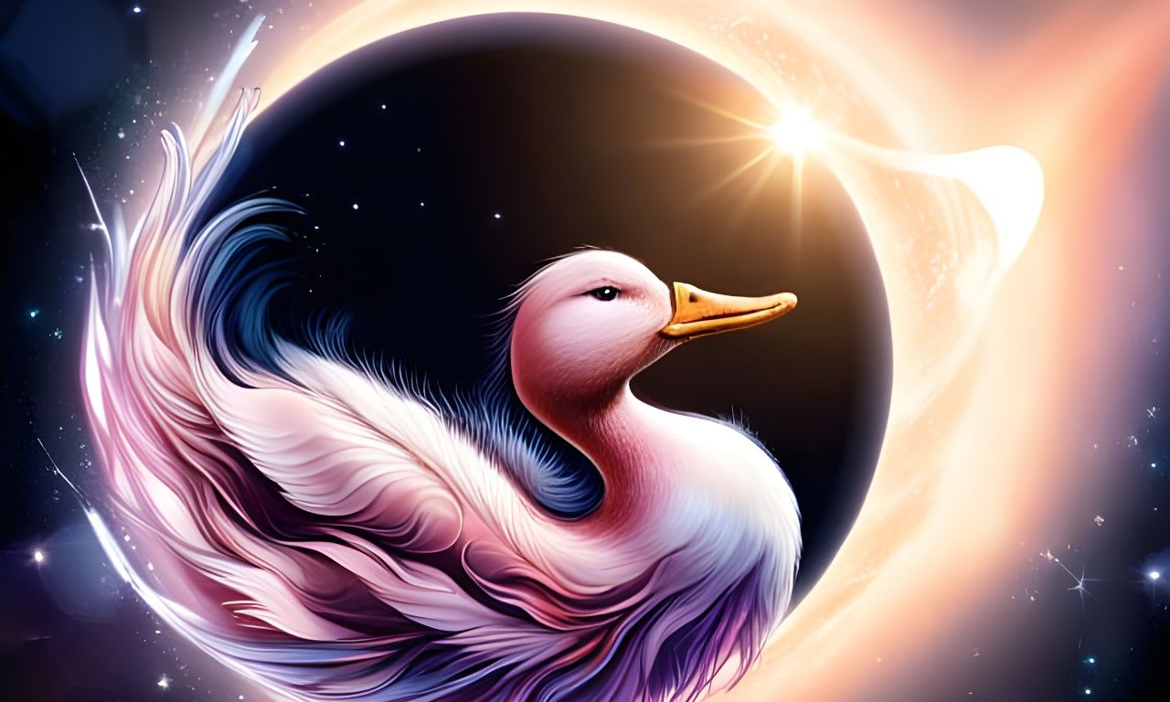 Cute Duck in Space: Artstation Celestial Style