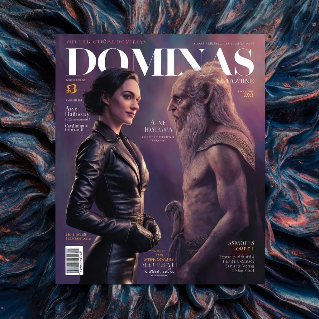 Anne Hathaway vs Asmodeus: Futuristic Fantasy Cover Art