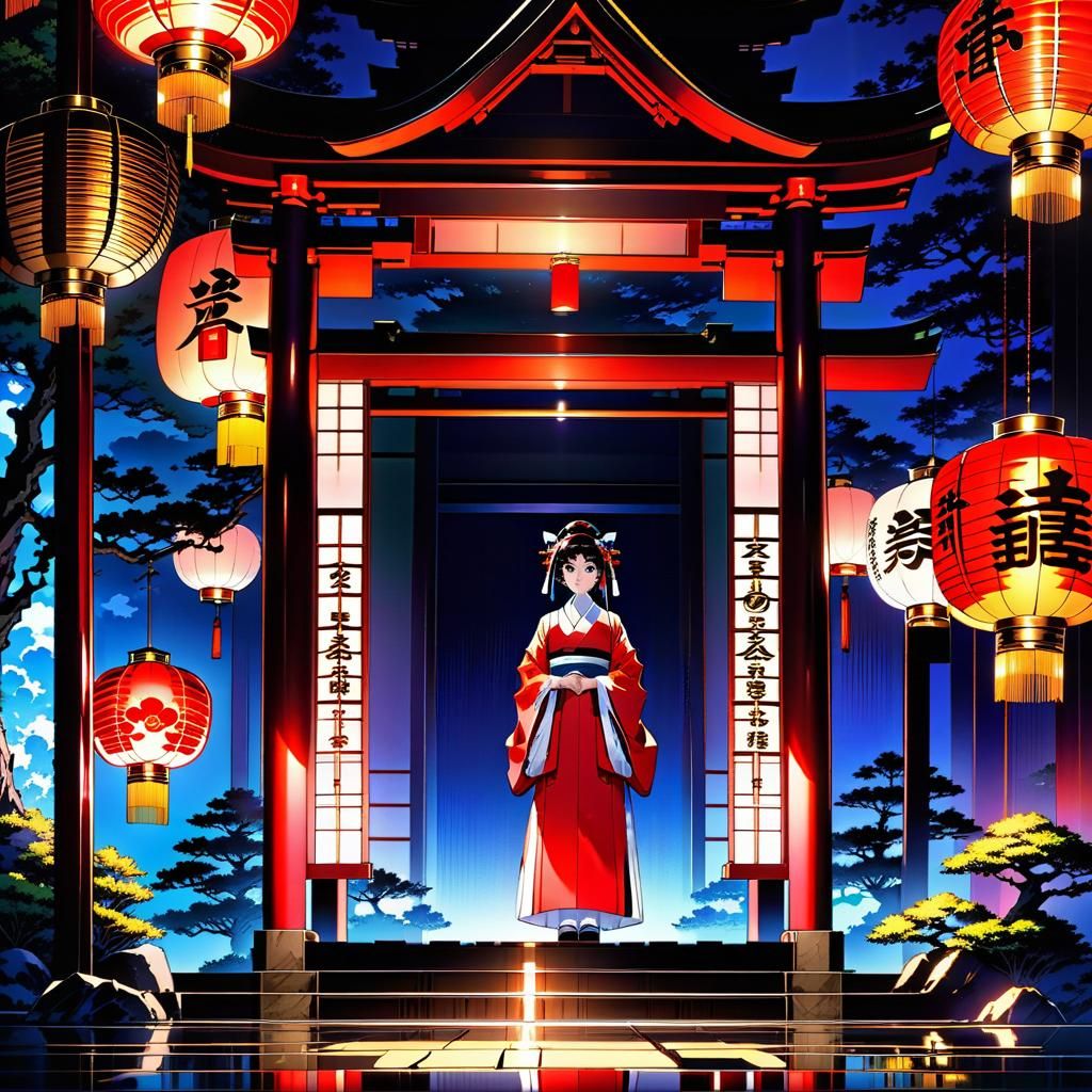 Shrine Maiden in Hidden Tokyo Shrine: Anime Style