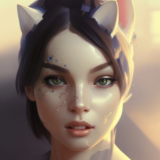 Hyperdetailed Cat Girl Portrait in Unreal Engine 5