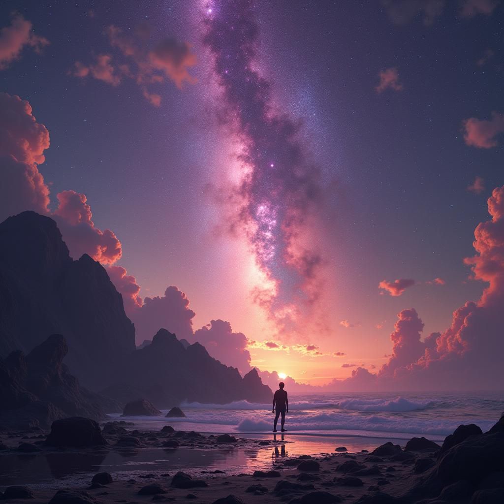 Spectacular Galaxy and Stars in Deep Color