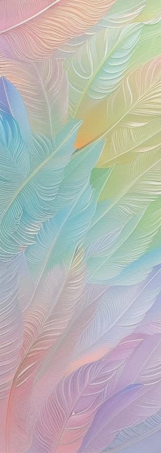 Sparkling Rainbow Feathers Float in the Sky