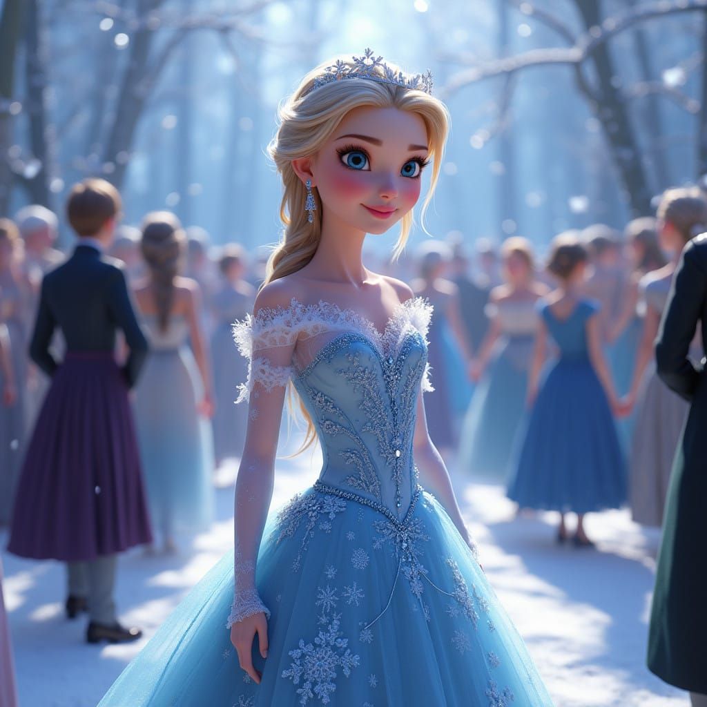 Enchanted Winter Ball in Whimsical 3D