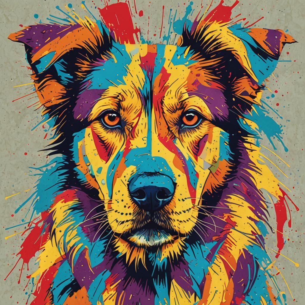 Pop Art Dog: Geometric Bauhaus Screen Print