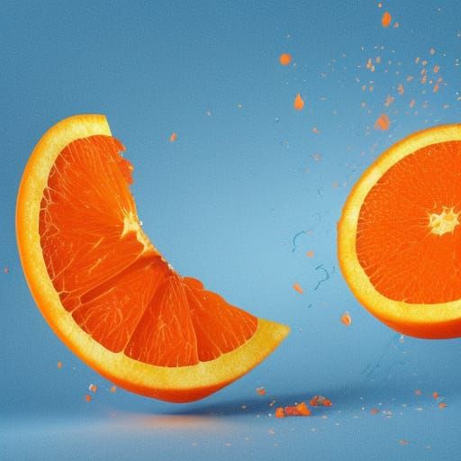 Exploding Orange: Hyperrealistic Splash Art in Motion
