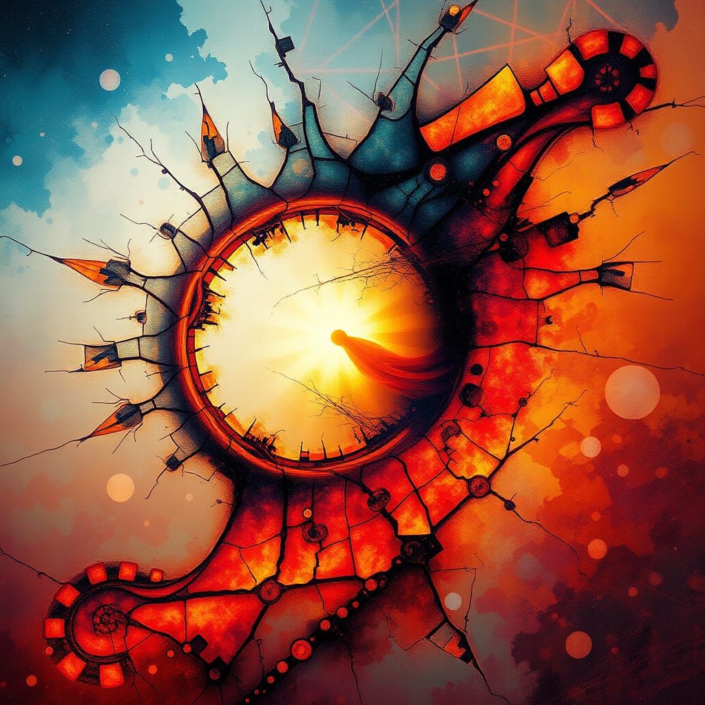 Surreal, Colorful Fractal Form Radiates Energy and Spirit