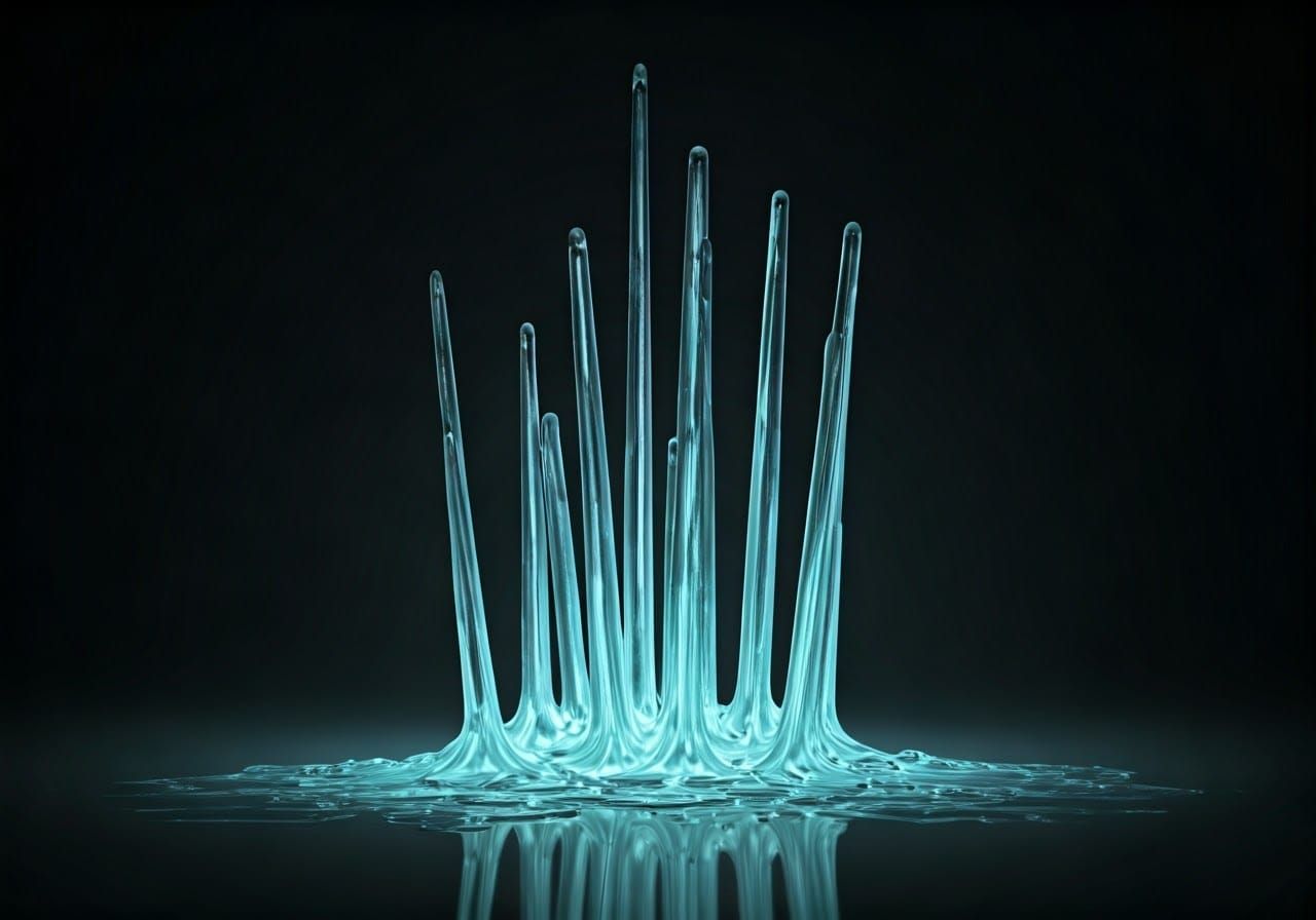 Abstract Glass Forms with Neon Glow