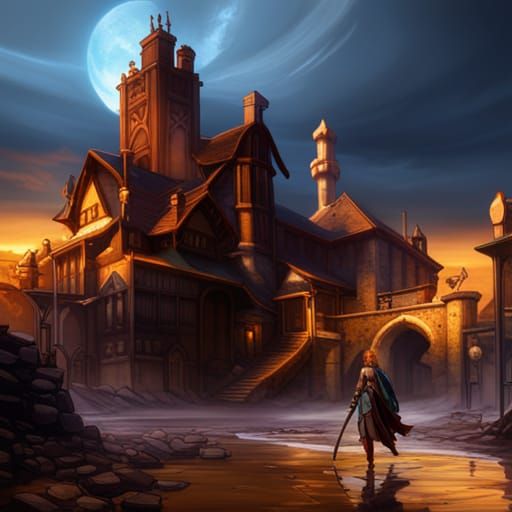 Fantastical Matte Painting in Video Game Style