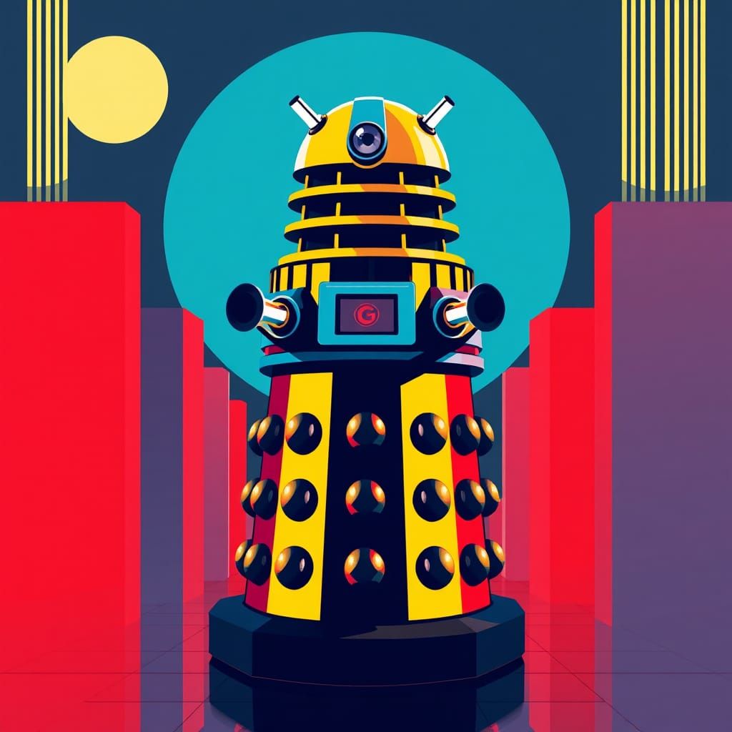 Dalek in Pop Art Screen Print Style