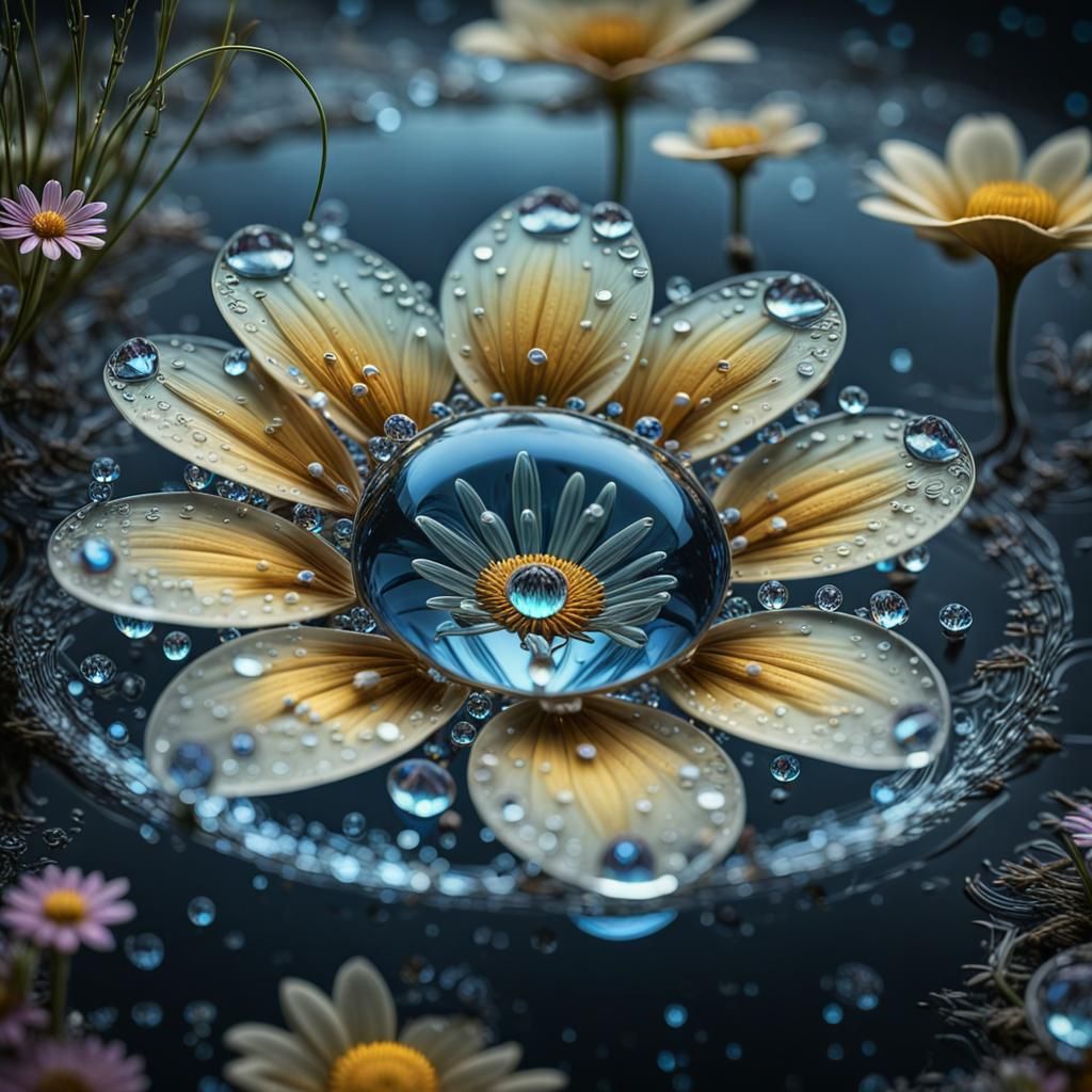 Bioluminescent Water Token with Diamond Droplet in 3D