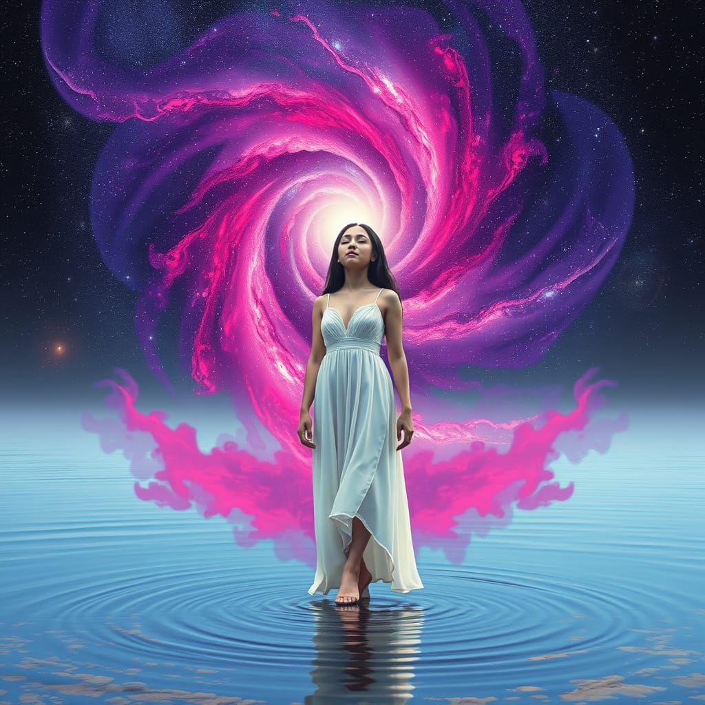 Astral Energy Unleashes in Cosmic Mixed Media Art