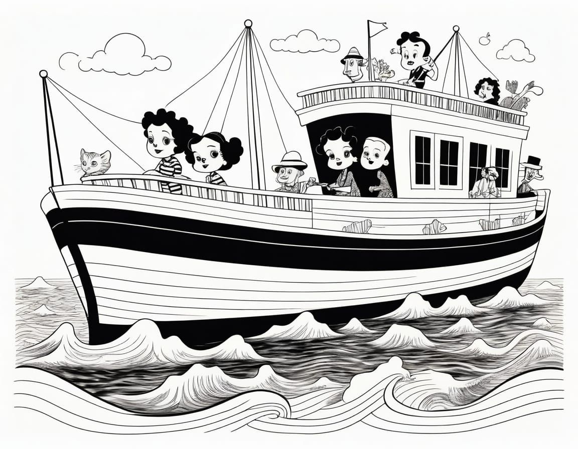 1930s Jazz Cartoon Characters on Noah's Ark