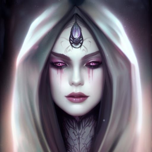 Sinister Vampire Empress in High Fantasy Style