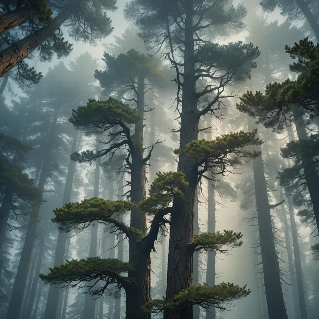 Mystical Forest: A Digital Matte Painting in Art Nouveau Sty...