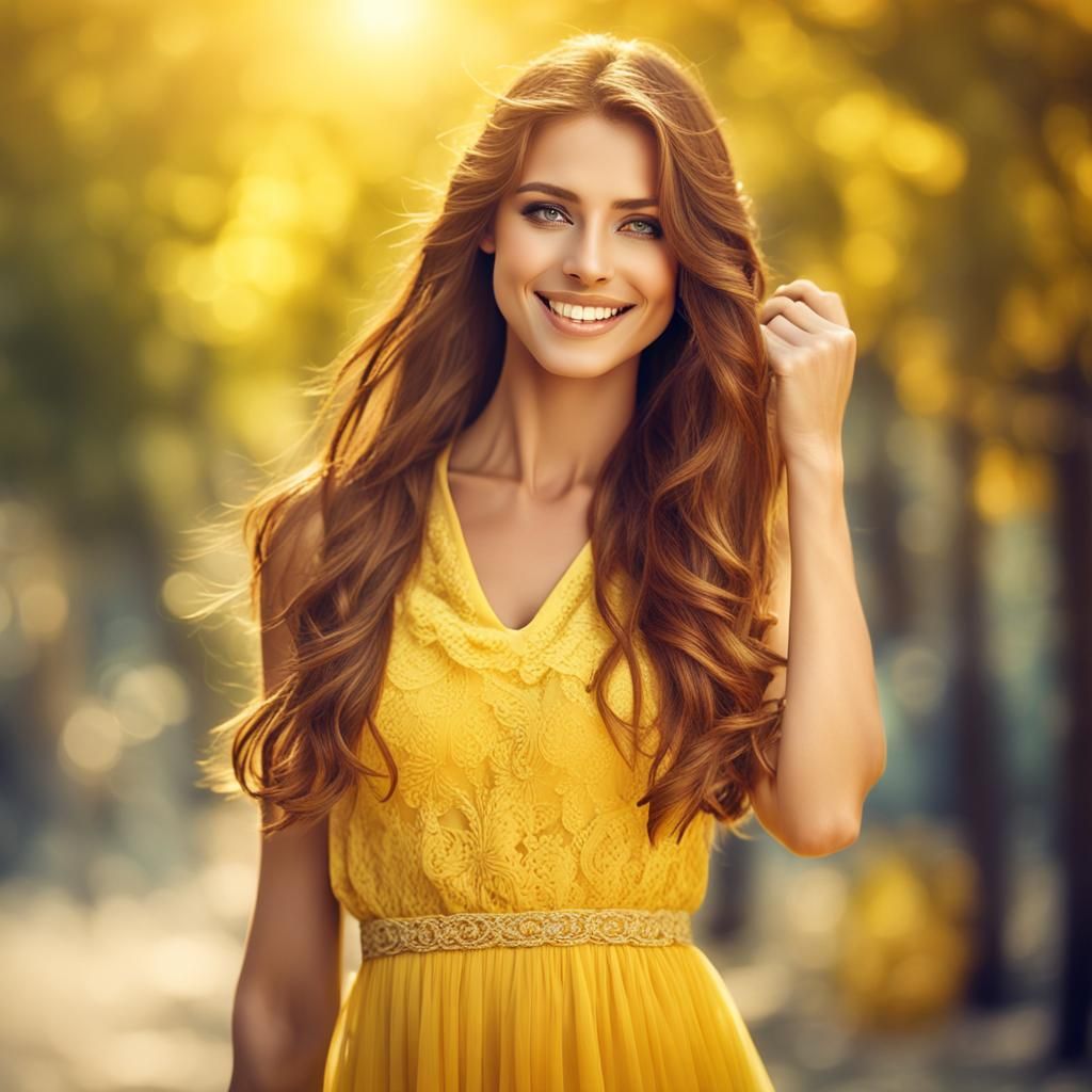 Woman in Yellow Dress, Professional Fashion Photography