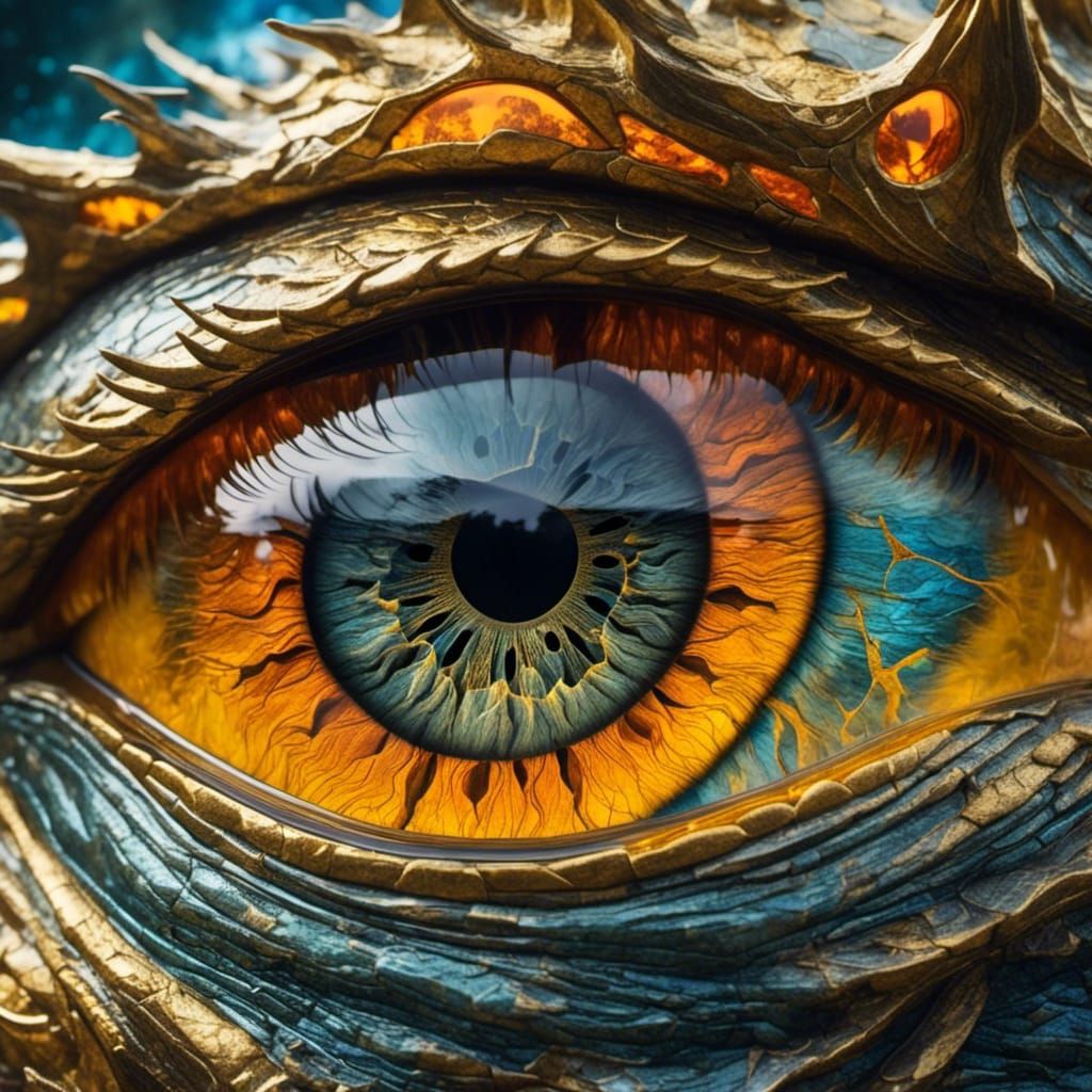 <lora:Stunning Eye:1.0>a dragons eye in style of Salvador Da...