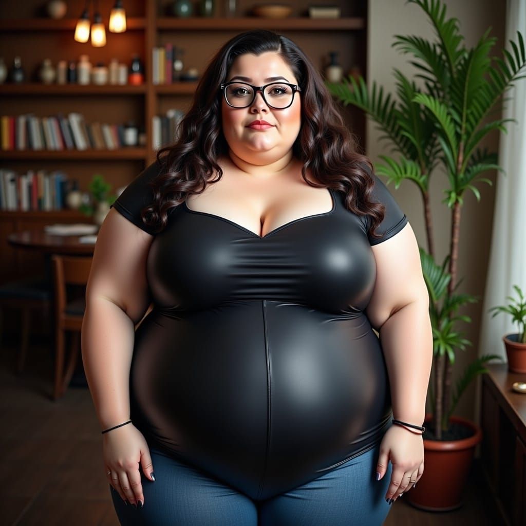 Sultry Bbw Woman Wears Diving Mask and Reads