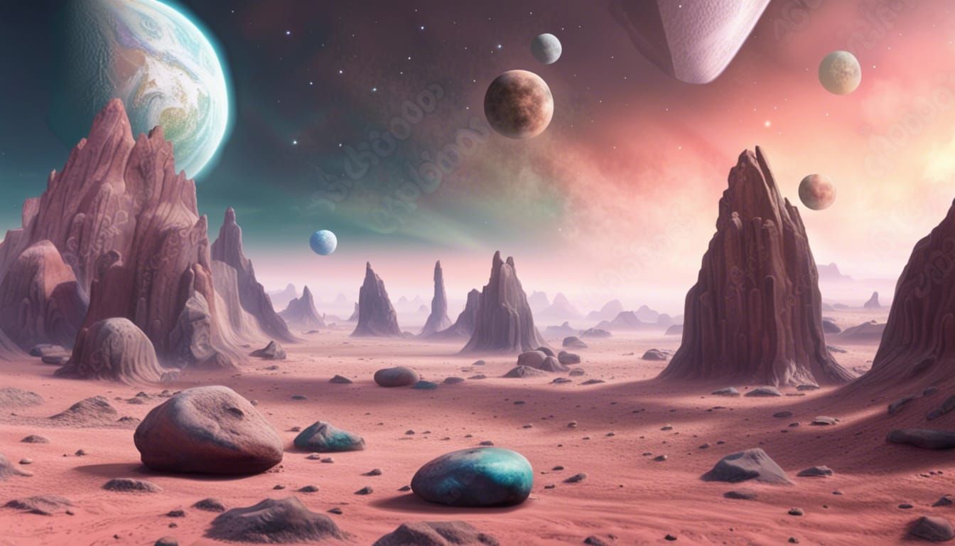 A landscape on an alien planet