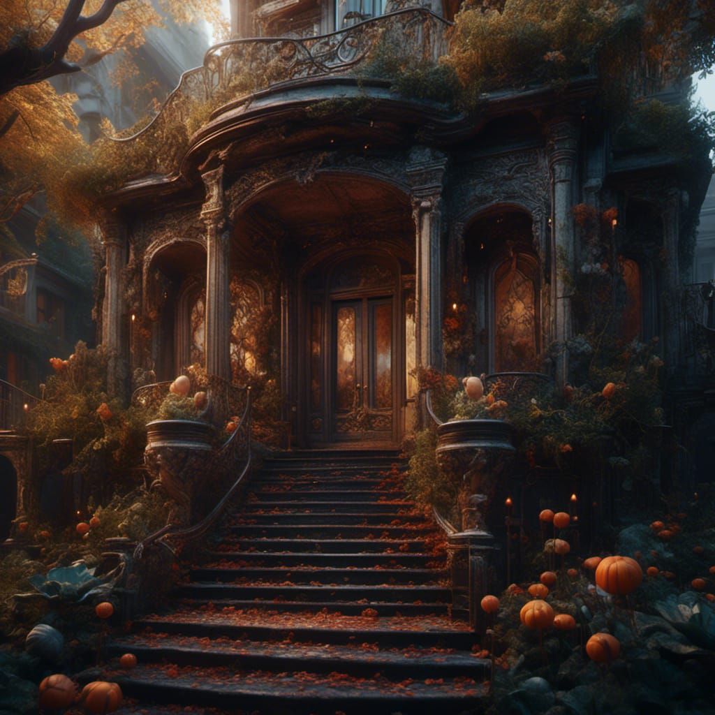 Abstract Mansion in Detailed Matte Painting Style