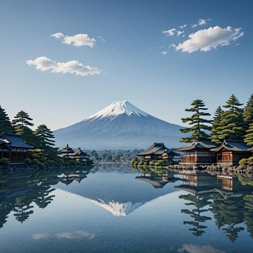 Mount Fuji: A Minimalist Landscape Reflection