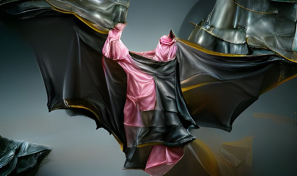 Batman in Pink Chiffon, Hyperdetailed Oil Painting