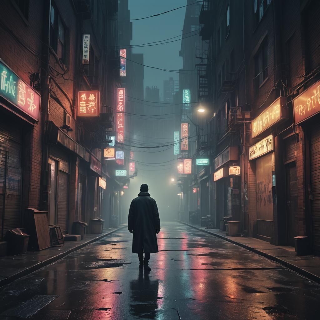 Moody Cityscape Alleyway in Cinematic HDR