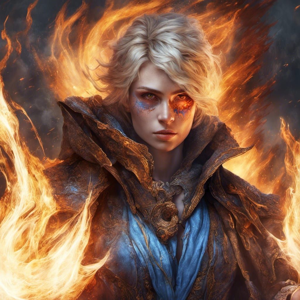 Wizard Casting Fireball: Fantasy Concept Art