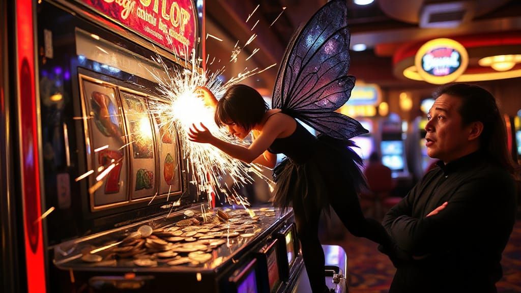 Mischievous Goth Fairy Causes Slot Machine Mayhem