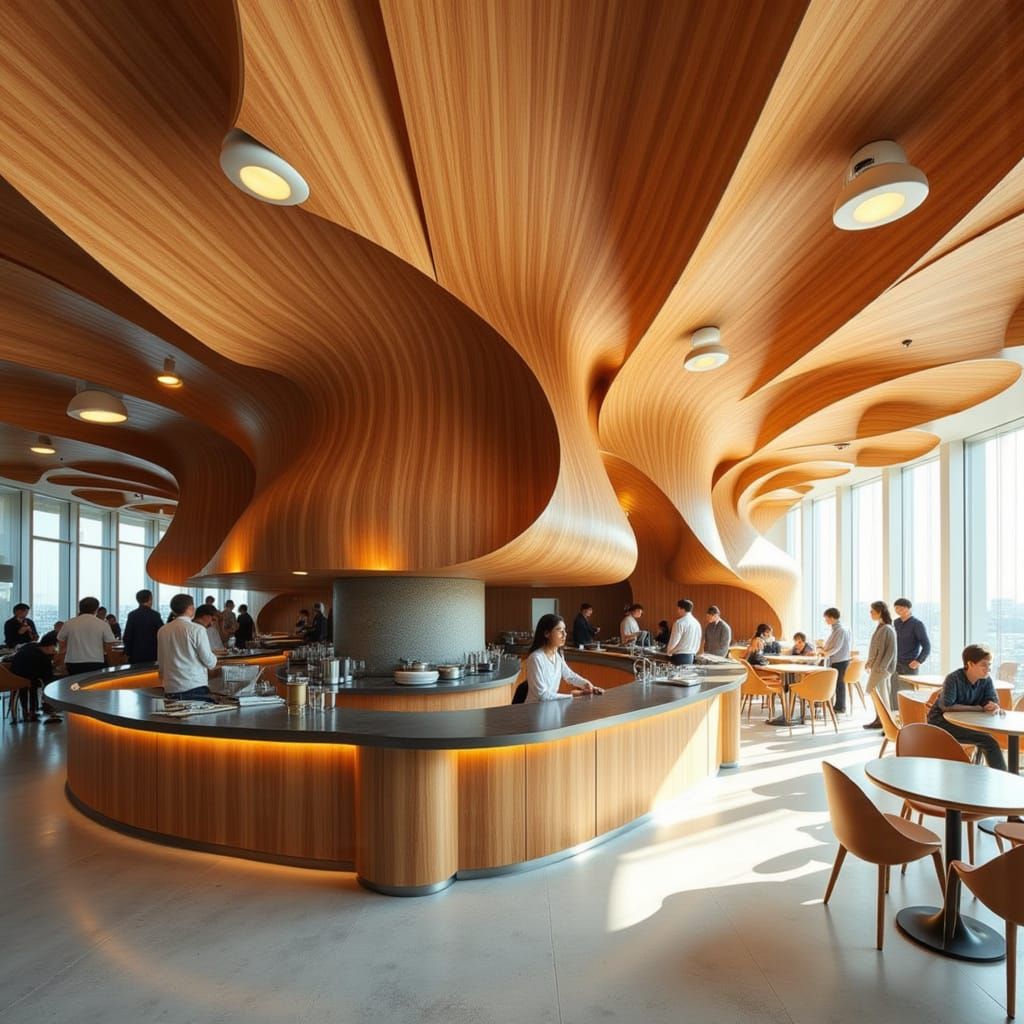 Futuristic Restaurant with Beehive Structure in Organic Styl...