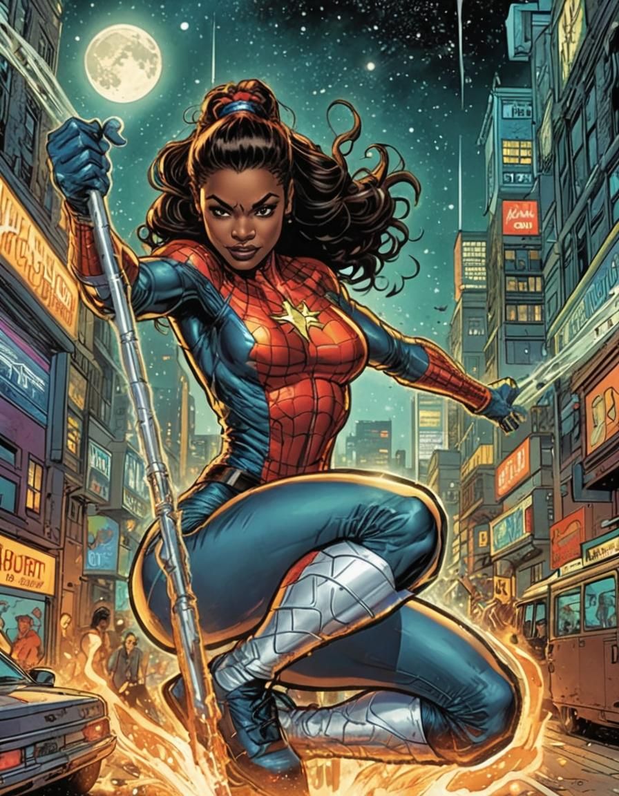 Spinnerette MJ Watson Parker in Comic Book Art
