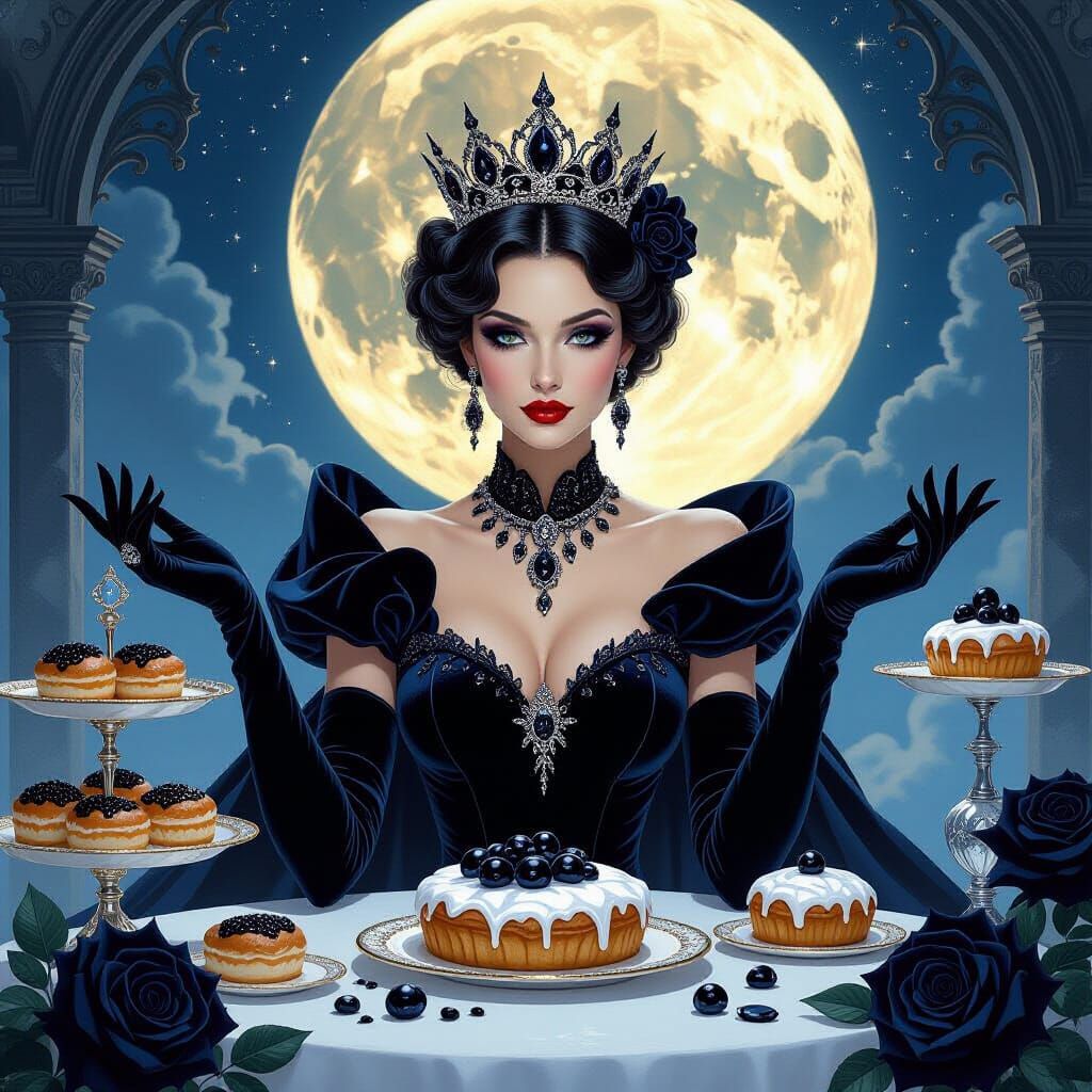 Queen in Moonlit Patisserie with Nebula Pastries