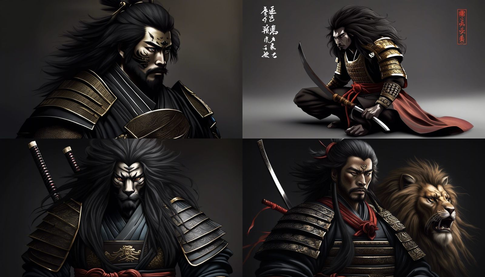 Lion-faced Samurai with Ebony Blade