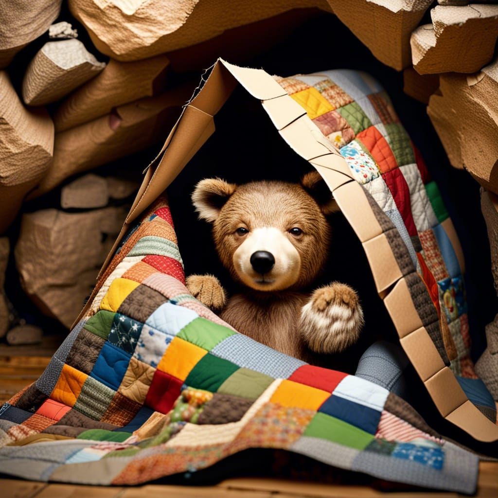 Cozy Bear Cave Made of Recycled Materials