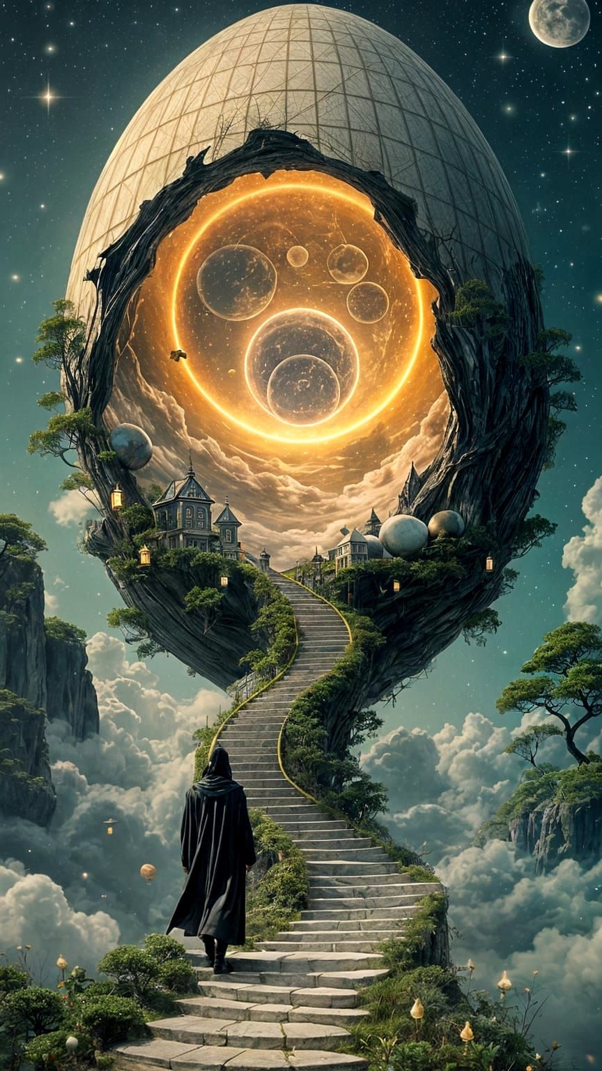 Surreal Moon Phase Observatory in Dreamcore Style