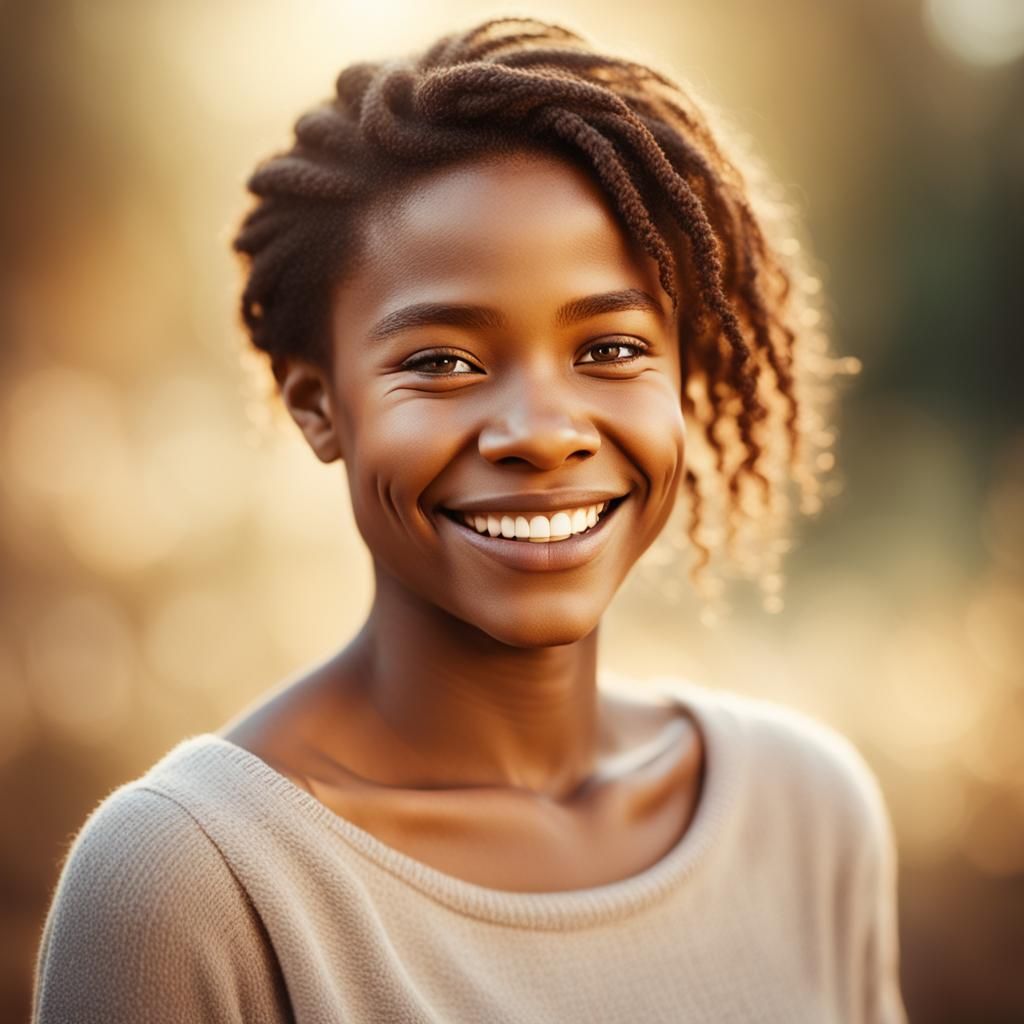 Smiling Portrait of Nelly with Soft Lighting