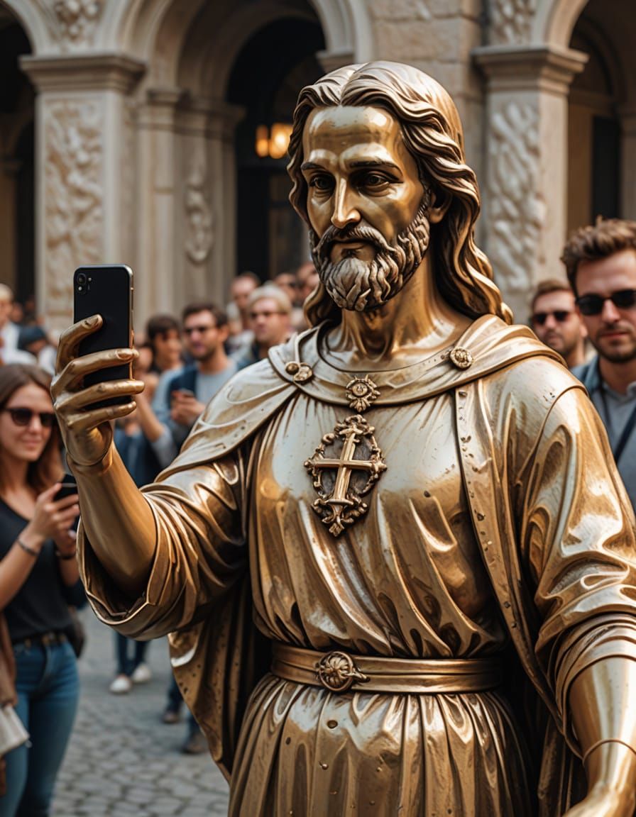 Saint Takes Selfie in Golden Hour