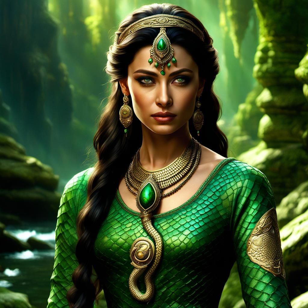 Aishwarya Rai in Snake Dress: Fantasy Art