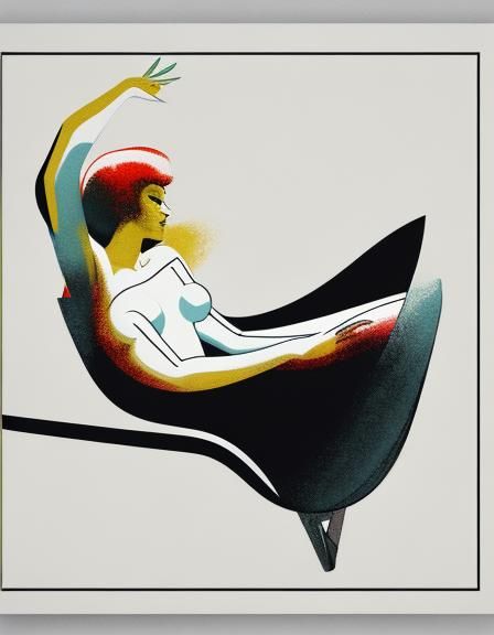 Minimalist 1950s Poster Illustration in Silk Screen Style