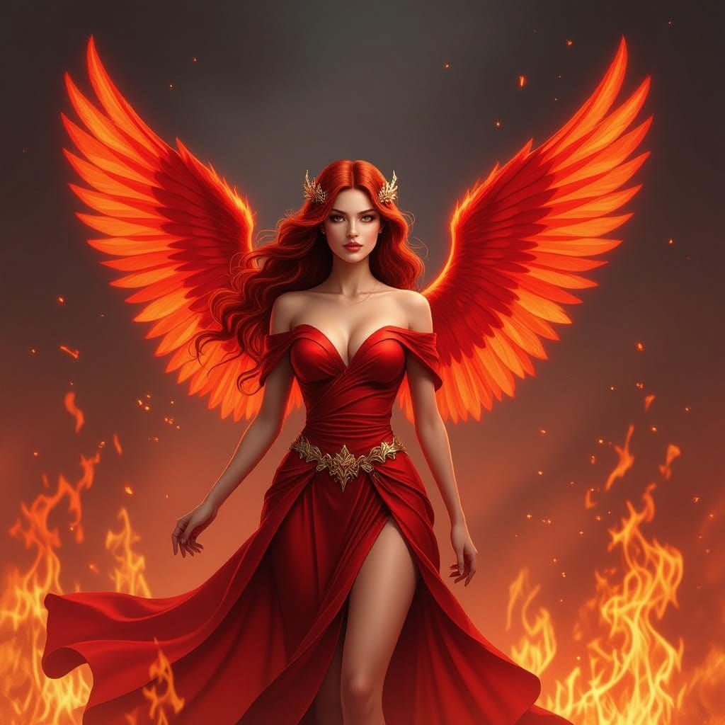 Fiery Red Angel: A Vision of Beauty
