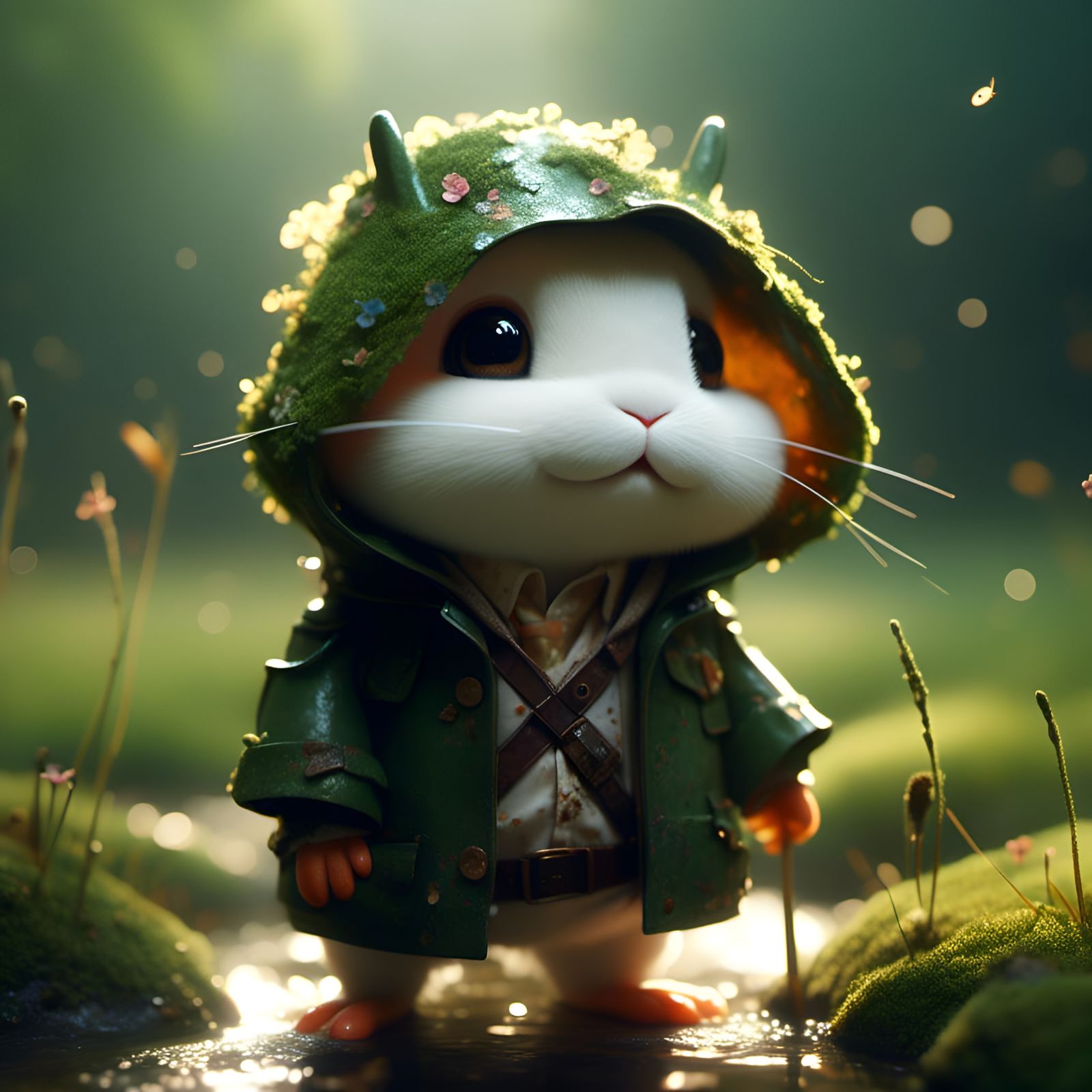 Adorable Chibi Rabbit-Frog on Sunny Day